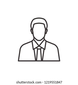 Man icon, businessman vector line icon