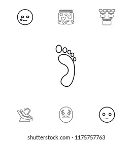 Man icon. collection of 7 man outline icons such as sad emot, crying emot, foot print, family structure, underwear with heart. editable man icons for web and mobile.