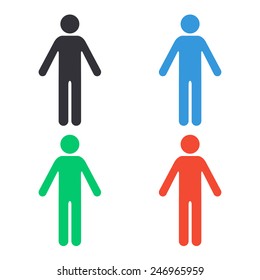 man icon - colored vector illustration
