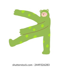 Man-Symbol. Netter handgezeichneter Doodle isolierter männlicher Gentleman. Mann, Mann im Frosch Kostüm Hintergrund