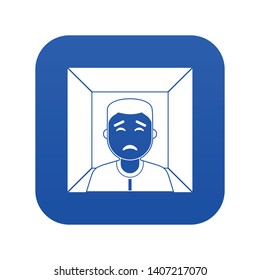 Man icon digital blue for any design isolated on white vector illustration