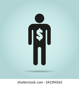 Man icon dolar