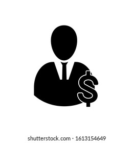 Man icon dolar vector icon