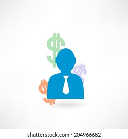 man and icon dollar icon