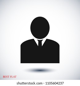 man icon eps 10, stock vector illustration flat design style
