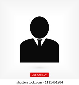 man icon eps 10, stock vector illustration flat design style