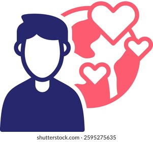 Man Icon Fill Vector Illustration