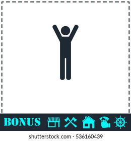 Man icon flat. Simple vector symbol and bonus icon