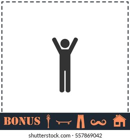 Man icon flat. Simple vector symbol and bonus icon