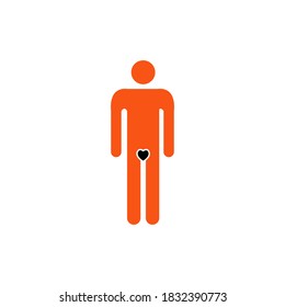 Man icon in flat style on white. Vector.