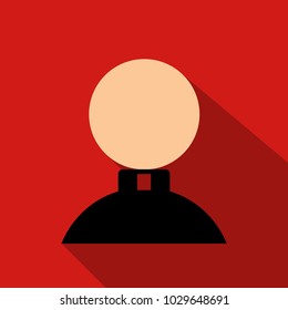 man icon in flat style with shadow