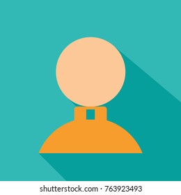 man icon in flat style with shadow