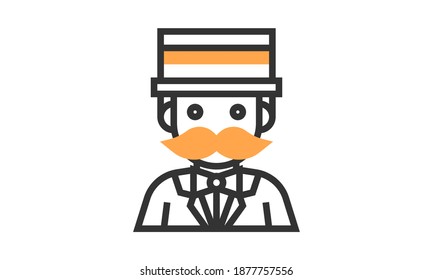 Man icon flat style vector illustration.