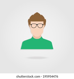 Man icon. Flat style vector illustration.