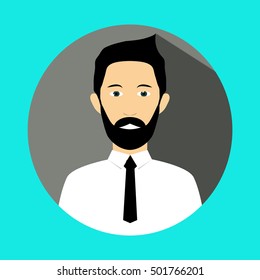 Man icon. Flat style vector illustration.