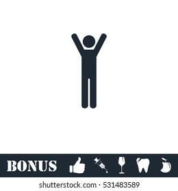 Man icon flat. Vector illustration symbol and bonus pictogram