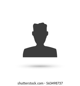 Man icon. Flat vector illustration in black on white background. EPS 10