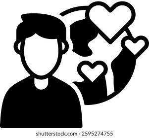 Man Icon Glyph Vector Illustration