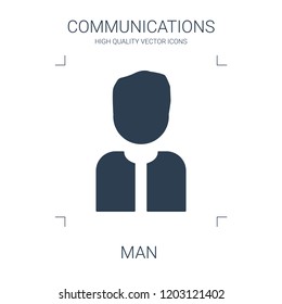 man icon. high quality filled man icon on white background. from communications collection flat trendy vector man symbol. use for web and mobile