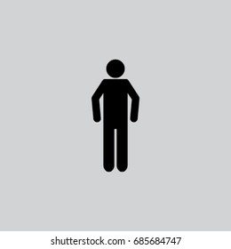 Man icon, human silhouette vector illustration 