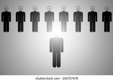 Man icon with idea bulb