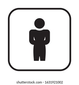 Man icon, isolated.  Flat design.