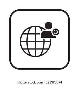 Man  icon, isolated. Flat design. 