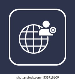Man  icon, isolated. Flat design. 