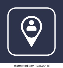 Man   icon, isolated. Flat  design. 