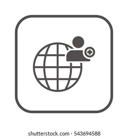 Man  icon, isolated. Flat design. 