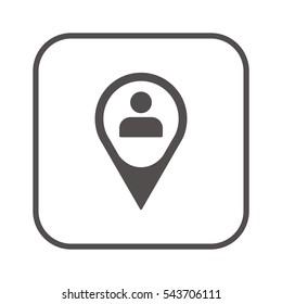 Man   icon, isolated. Flat  design. 