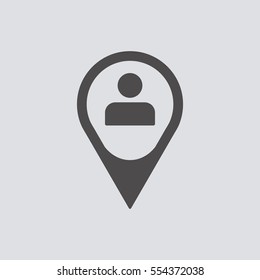 Man   icon, isolated. Flat  design. 