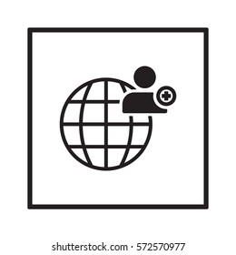 Man  icon, isolated. Flat design. 