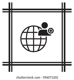 Man  icon, isolated. Flat design. 