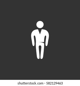 Man icon isolated on black background. Man vector logo. Flat design style. Modern vector pictogram for web graphics - stock vector