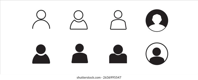 Man icon in line and flat style