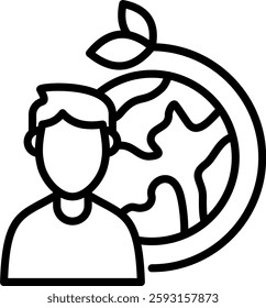 Man Icon Line Vector Illustration