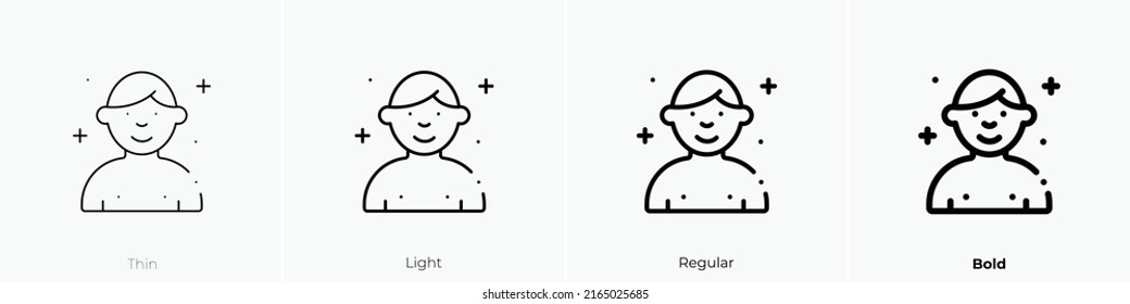 man icon. Linear style sign isolated on white background. Vector illustration.