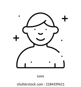 icono de man. Signo de estilo lineal aislado en fondo blanco. Ilustración del vector