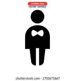 Icono de hombre o logotipo símbolo de signo aislado Ilustración vectorial - Iconos vectoriales de estilo negro de alta calidad
