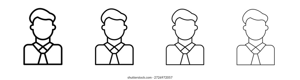 Ícone de homem no estilo moderno de linha de traçado. Vetor 10 eps