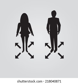 man icon on arrow direction vector,man icon vector