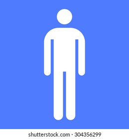 Man icon on blue background
