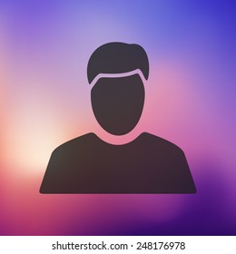 man icon on blurred background