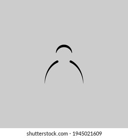 Man icon on gray background