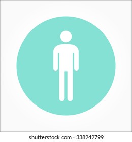  Man icon  on green background. Vector illustration.