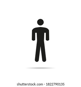 Man icon on white background.