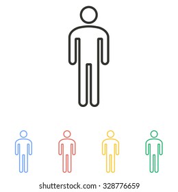 Man  icon  on white background. Vector illustration.