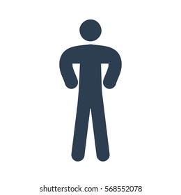 Man Icon on white background, vector illustration
