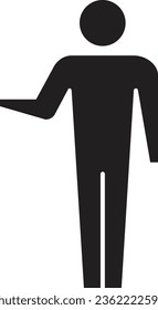 Man icon open arms vector male person with raised hands symbol in a glyph pictogram illustration